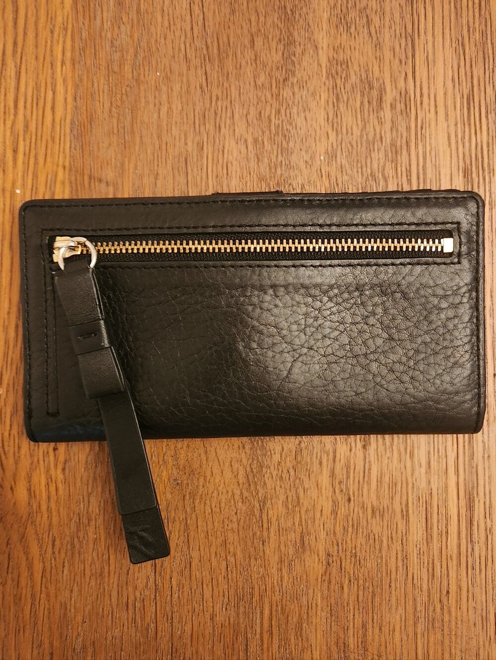 kate spade Vintage Black Pebbled Leather Wallet Gold Spade Accent Circa 2015 - Picture 6 of 6